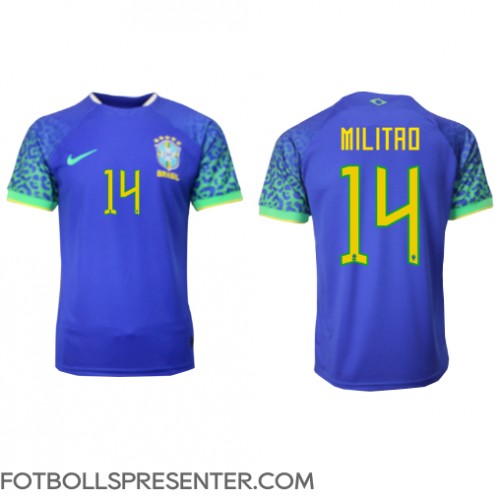 Brasilien Eder Militao #14 Borta Matchtröja VM 2022 Kortärmad Brasilien Eder Militao #14 Borta Matchtröja VM 2022 Kortärmad